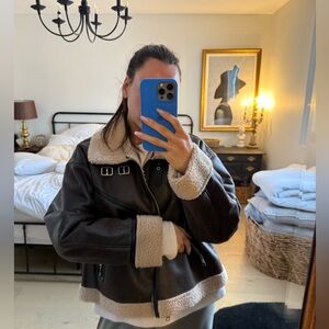 Women's Black faux Shearling Jacket